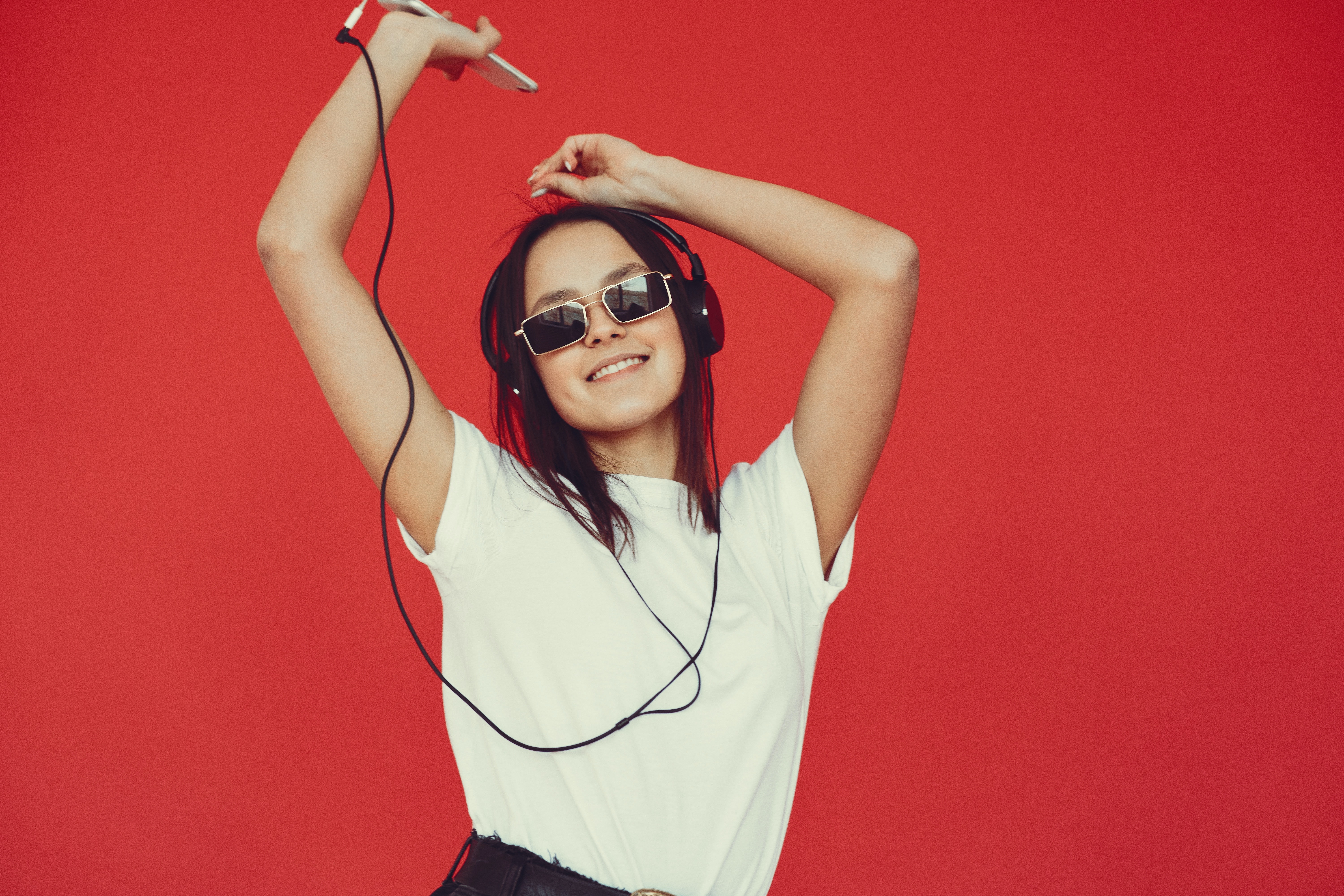 Image of a person listening to music